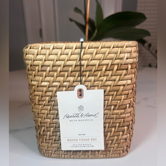 Hearth & Hand Other - Woven Rattan Tissue Cover Box - Natural, Hearth and Hand With Magnolia